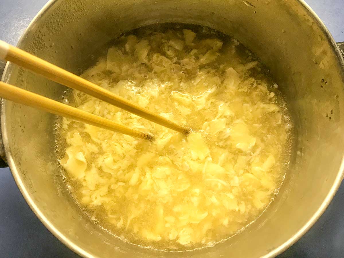 関西風だしのかき玉あんかけうどんのかき玉の作り方